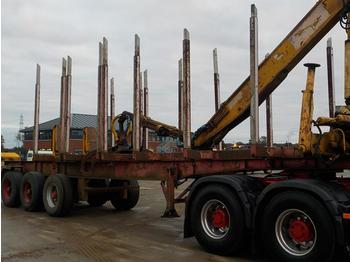 Remorque forestière, Semi-remorque Nooteboom Tri Axle Timber Trailer, Hydraulic Crane, Hydraulic Rotating Grapple (Plating Certificate Available): photos 1