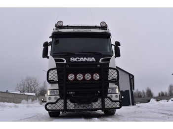 Remorque forestière, Camion grue Scania R520: photos 1