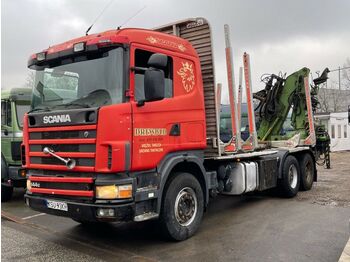Remorque forestière, Camion Scania R 144  Holztransporter mit kran loglift 165 zt: photos 1