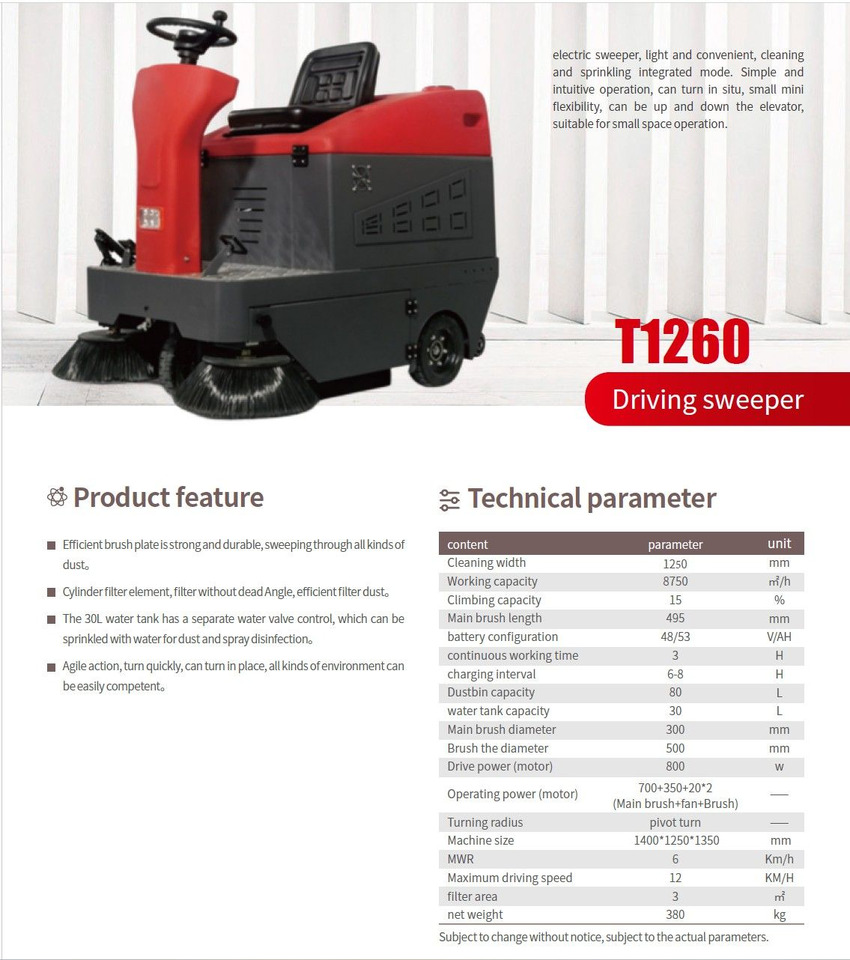 Balayeuse industrielle EP T1260