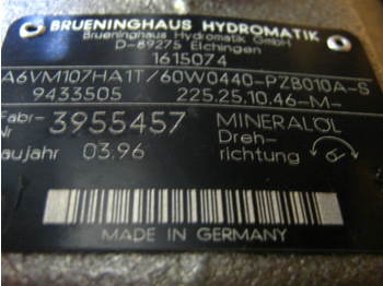 Moteur hydraulique pour Engins de chantier Brueninghaus Hydromatik A6VM107HA1T/60W0440-PZB010A-S: photos 1