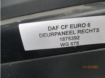 Cabine et intérieur pour Camion DAF 1875392 DEUR BEKLEDING CF EURO 6: photos 3