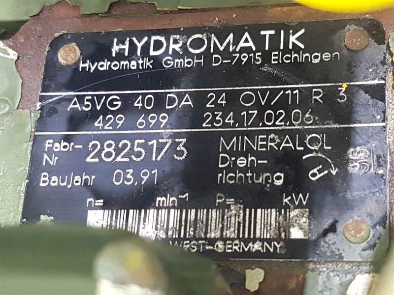 Hydraulique pour Engins de chantier Hydromatik A5VG40DA24OV/11R3-Drive pump/Fahrpumpe/Rijpomp: photos 8