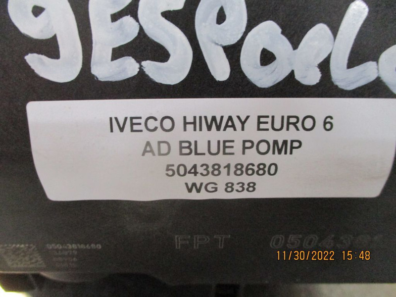 Système de carburant pour Camion Iveco 5043818680 AD BLUE POMP IVECO HI WAY EURO 6: photos 3