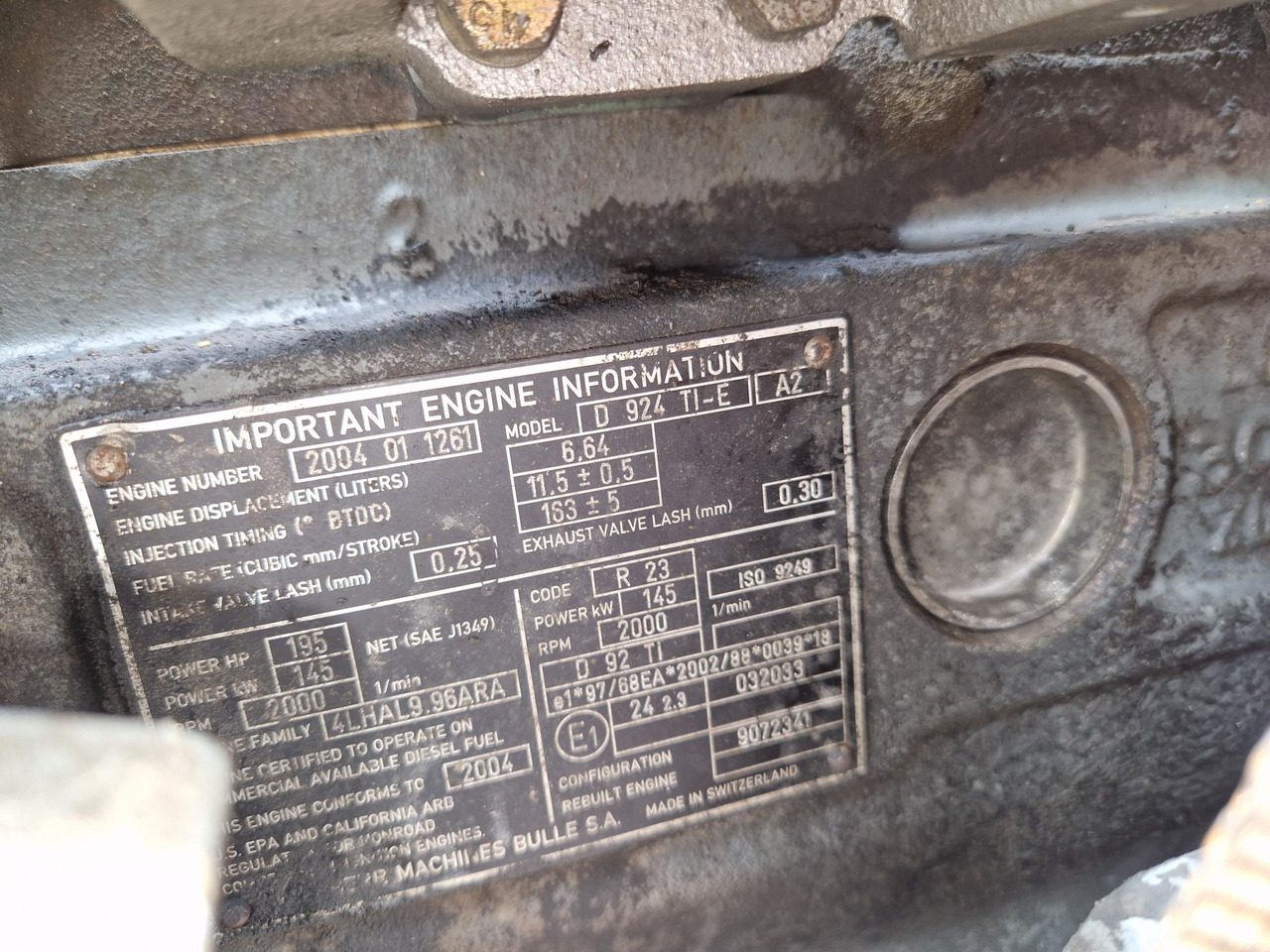 Moteur MOTOR LIEBHERR D924TIE 145 KW