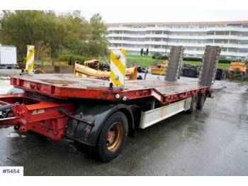 Remorque porte-engin surbaissée Damm 3 aks Machine trailer with double driving ramps and manual widening.: photos 1