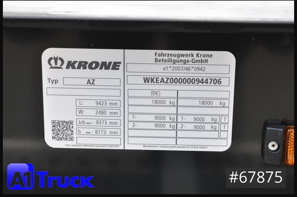 Remorque porte-conteneur/ Caisse mobile KRONE AZW 18, Maxi, Jumbo, BDF 7,45, guter Zustand
