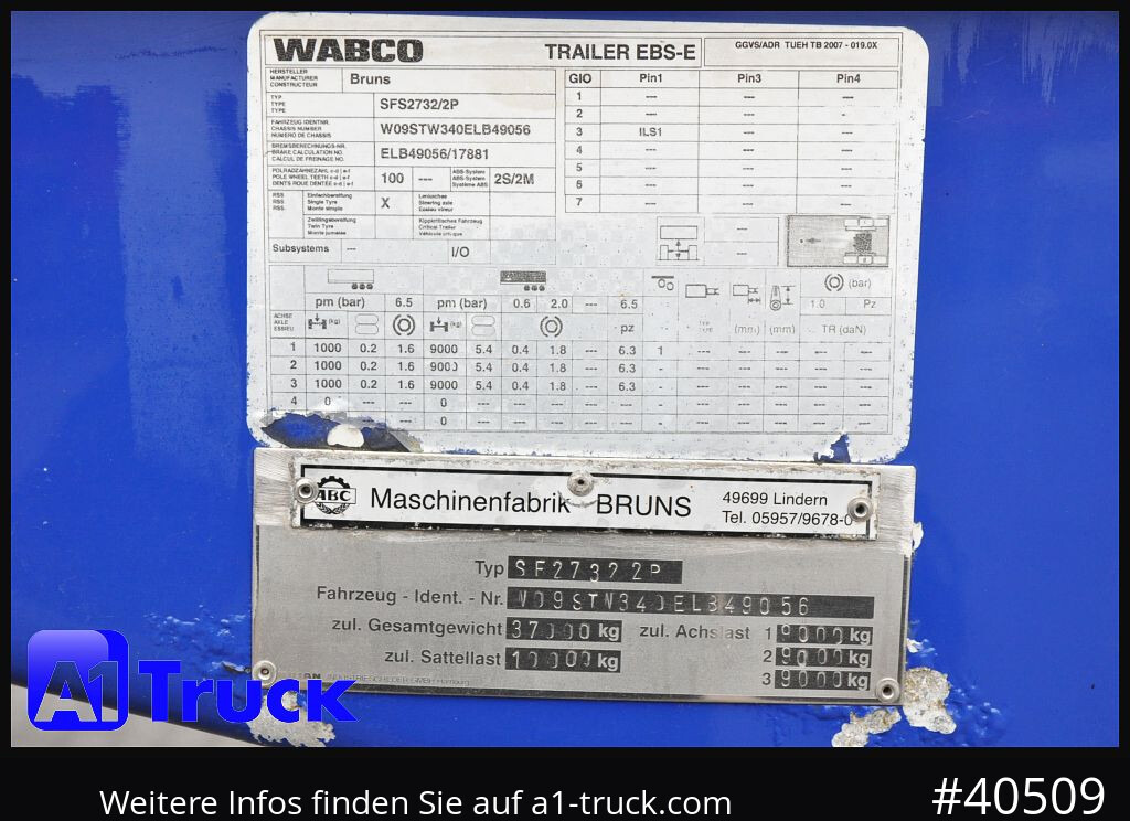 Citerne pulvérulente FELDBINDER Bruns 32m³, Gülle, Vogelsang Pumpe,