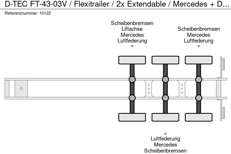 D-Tec FT-43-03V / Flexitrailer / 2x Extendable / Mercedes + Disc / 1x Lift Axle en leasing D-Tec FT-43-03V / Flexitrailer / 2x Extendable / Mercedes + Disc / 1x Lift Axle: photos 9