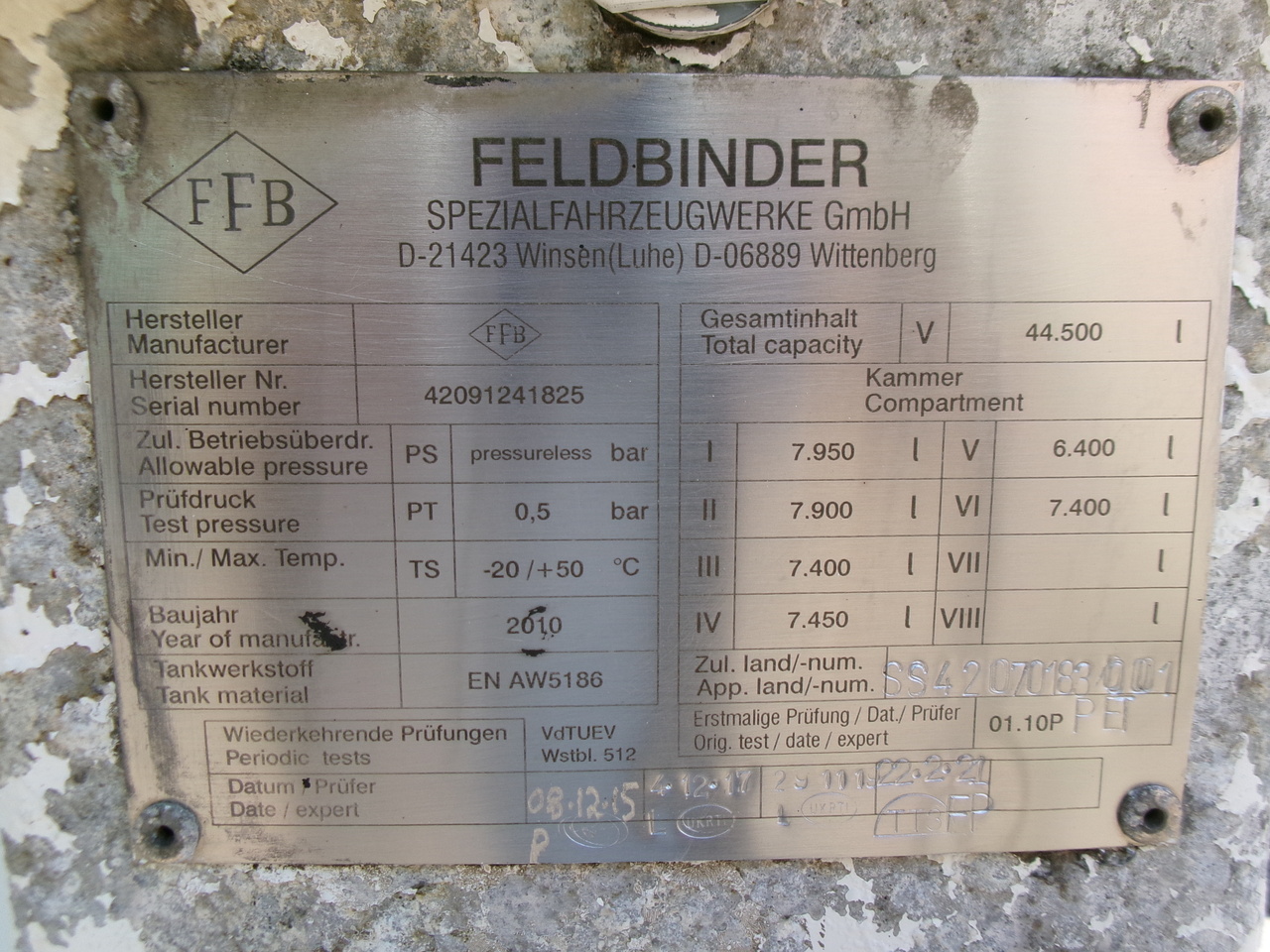Semi-remorque citerne pour transport de carburant Feldbinder Fuel tank alu 42 m3 / / 6 comp + pump: photos 29
