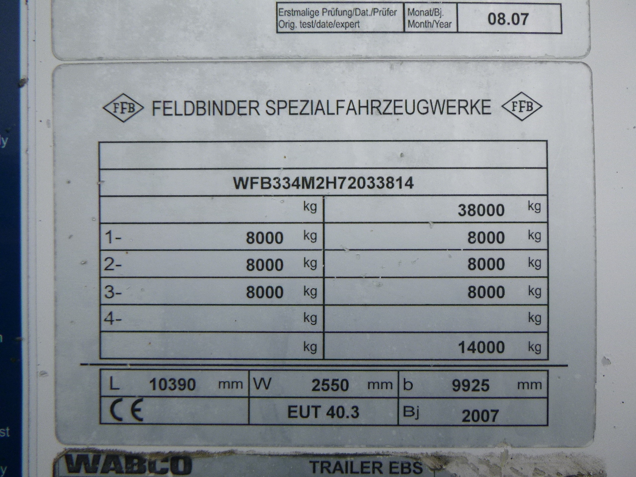 Semi-remorque citerne pour transport de farine Feldbinder Powder tank alu 40 m3 / 1 comp: photos 12