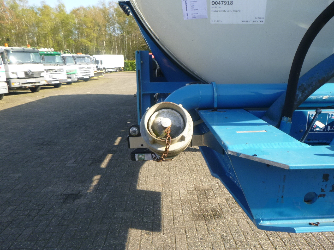 Semi-remorque citerne pour transport de farine Feldbinder Powder tank alu 60 m3 / Compressor diesel engine.: photos 24