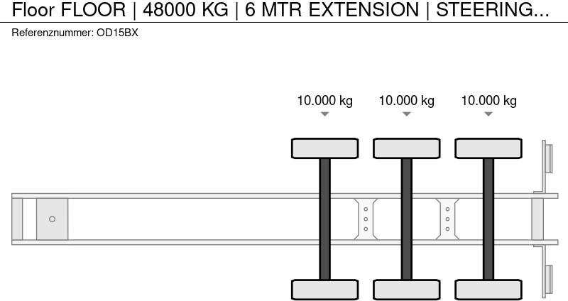 Semi-remorque plateau Floor FLOOR | 48000 KG | 6 MTR EXTENSION | STEERING AXLE'S: photos 16