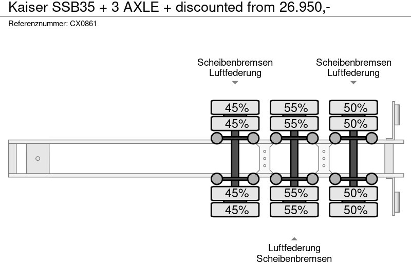 Semi-remorque surbaissé Kaiser SSB35 + 3 AXLE + discounted from 26.950,-: photos 20