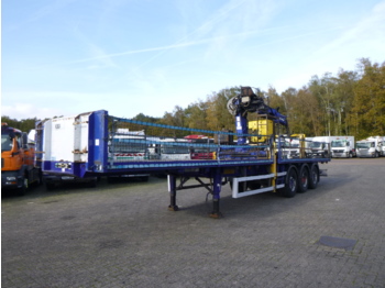 Semi-remorque plateau Montracon Platform trailer + Terex 105.2 A 11 crane + rotator/grapple: photos 1
