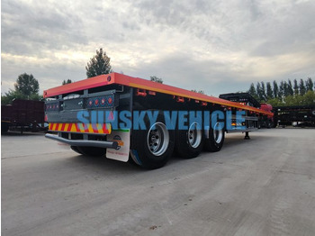 Semi-remorque plateau pour transport de matériaux granulaires neuf SUNSKY 40FT 3 axle flatbed trailer: photos 5