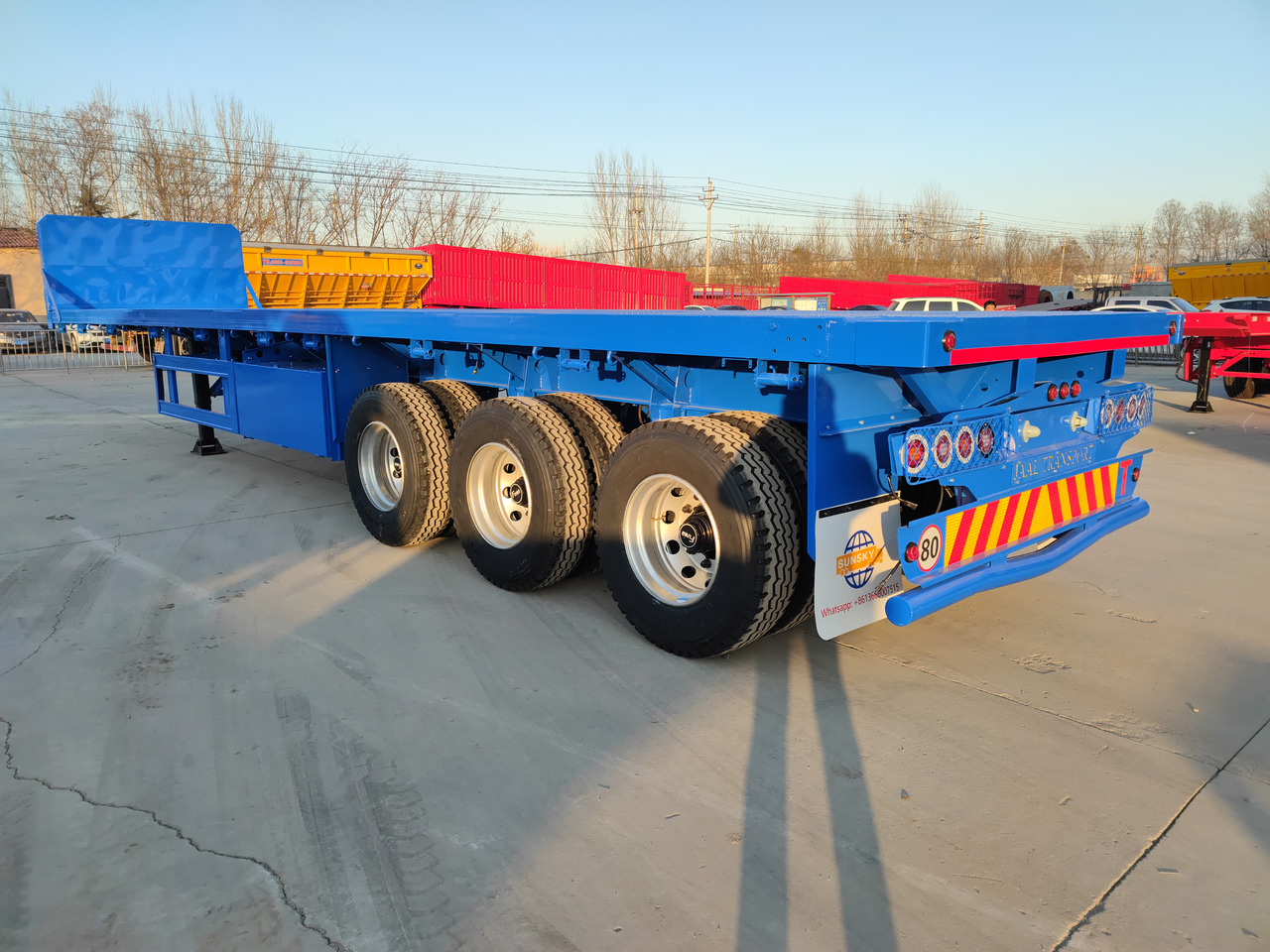Semi-remorque plateau pour transport de matériaux granulaires neuf SUNSKY 40FT 3 axle flatbed trailer: photos 14