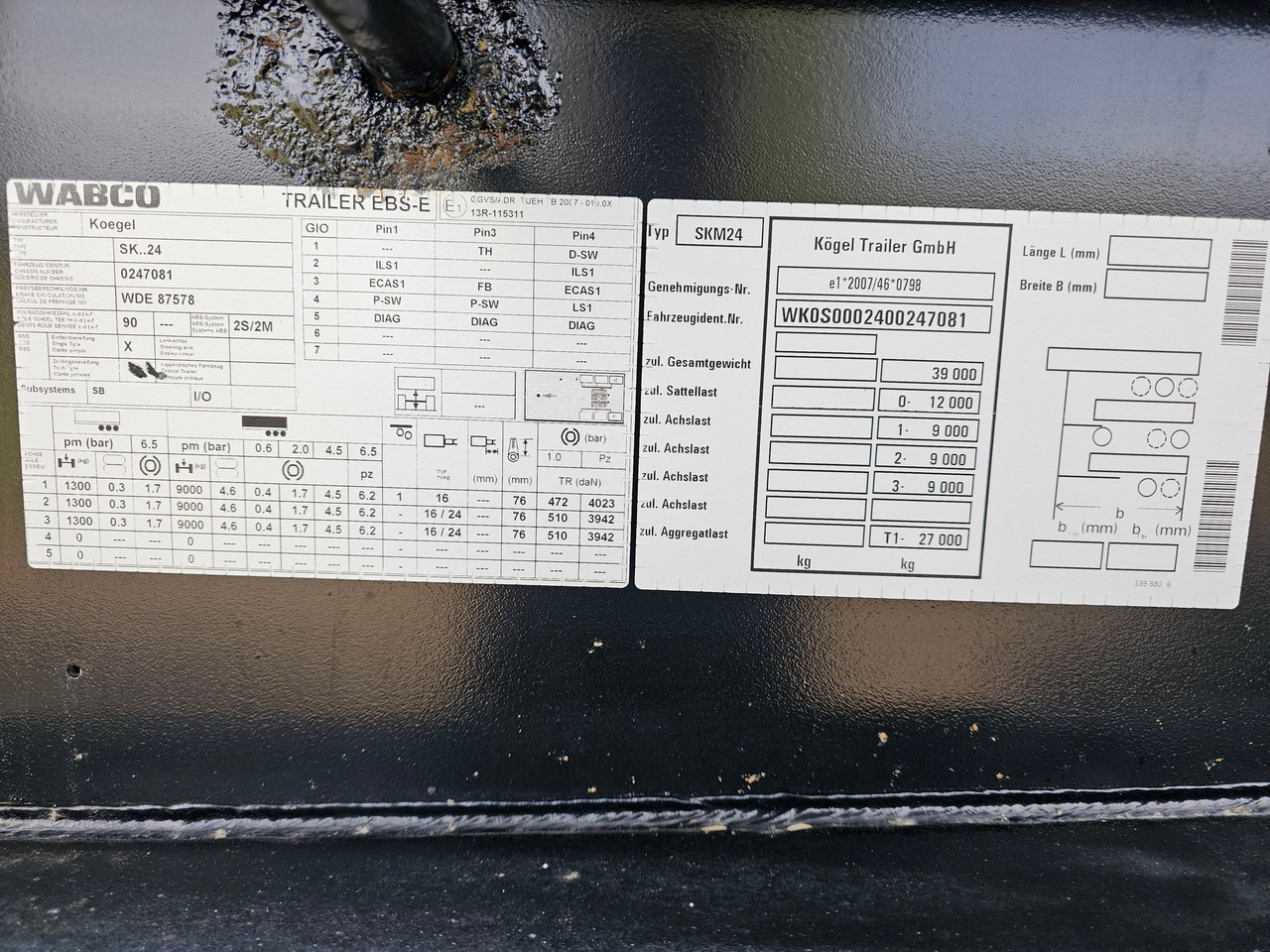 Semi-remorque benne Kögel SKM24