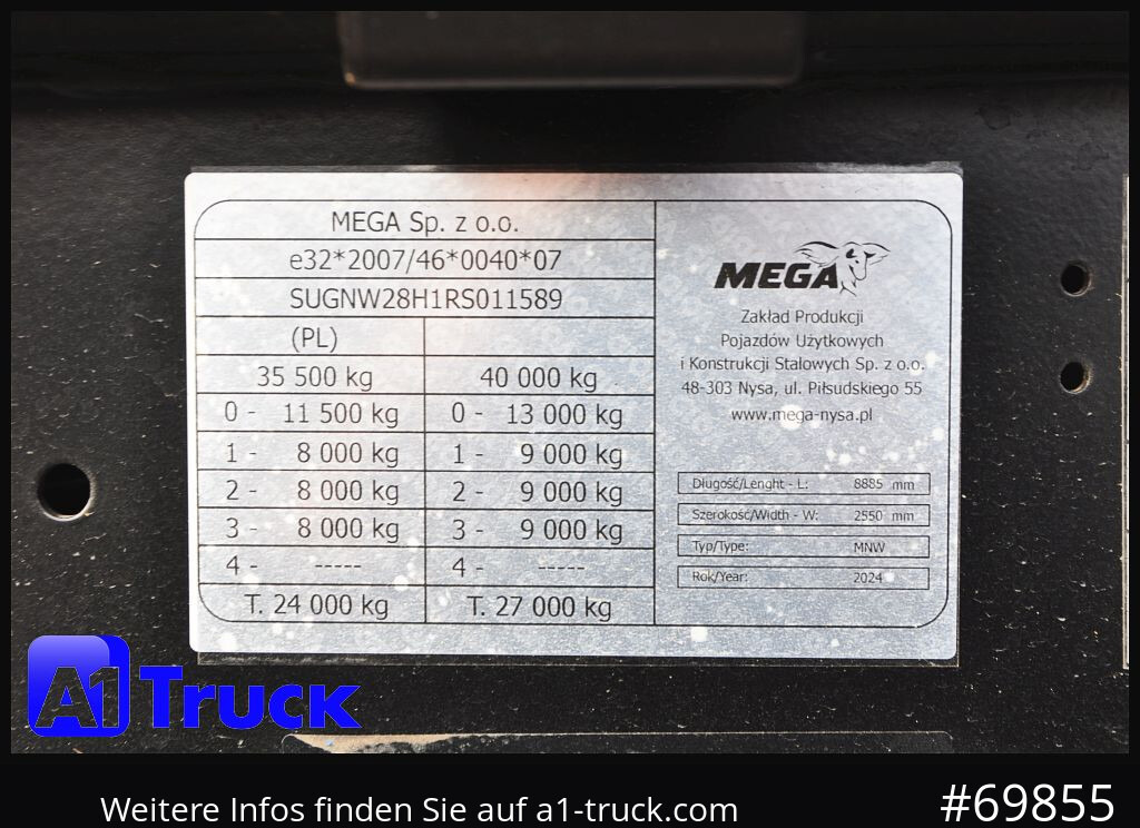 Semi-remorque benne REISCH Mega 28m³ Lift Stahl SAF Hardox