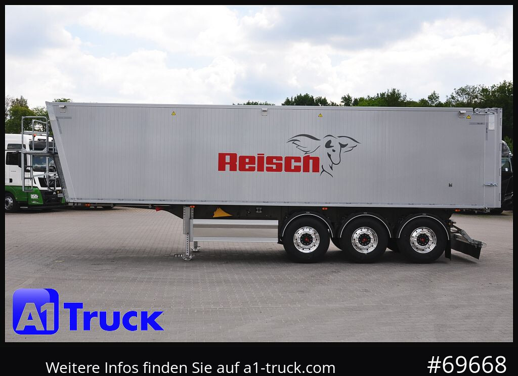 Semi-remorque benne REISCH RHKS, Alu-Kippmulde 50m³, NEU Kombitüren, Alufelgen, Liftachse,
