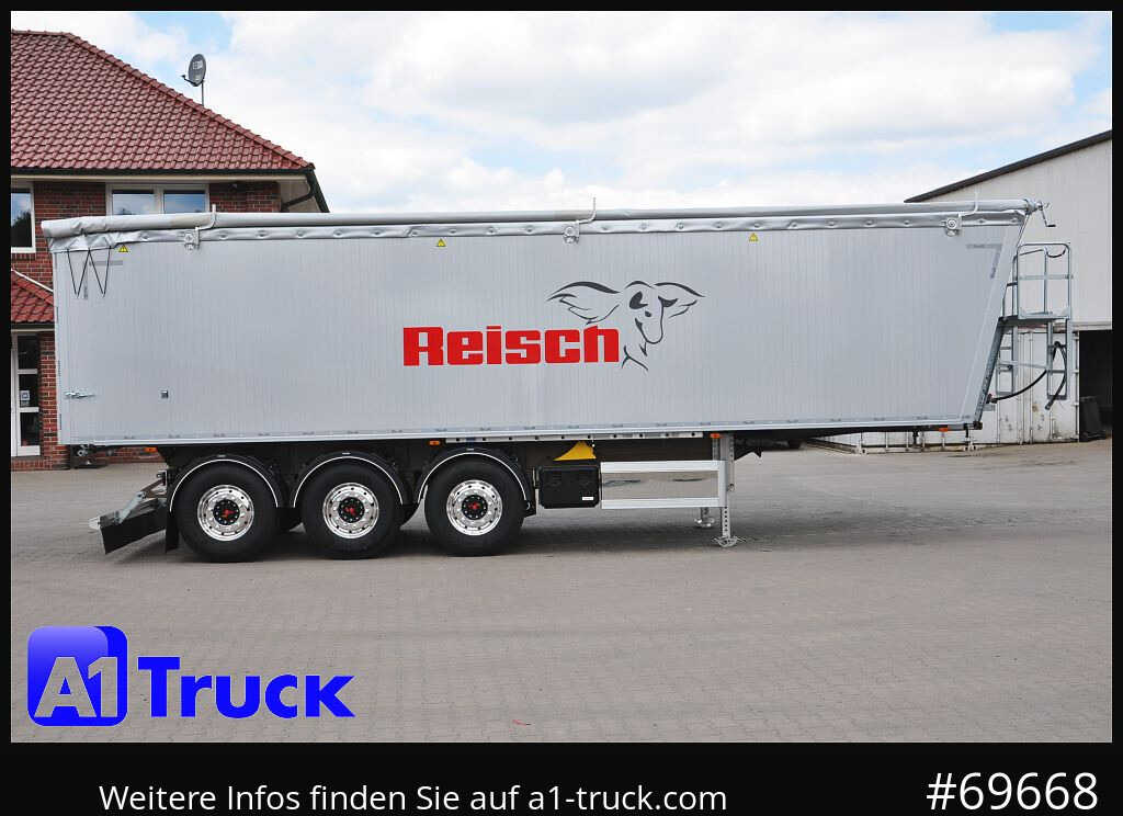 Semi-remorque benne REISCH RHKS, Alu-Kippmulde 50m³, NEU Kombitüren, Alufelgen, Liftachse,