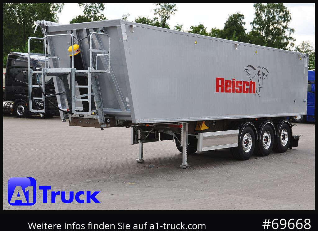 Semi-remorque benne REISCH RHKS, Alu-Kippmulde 50m³, NEU Kombitüren, Alufelgen, Liftachse,