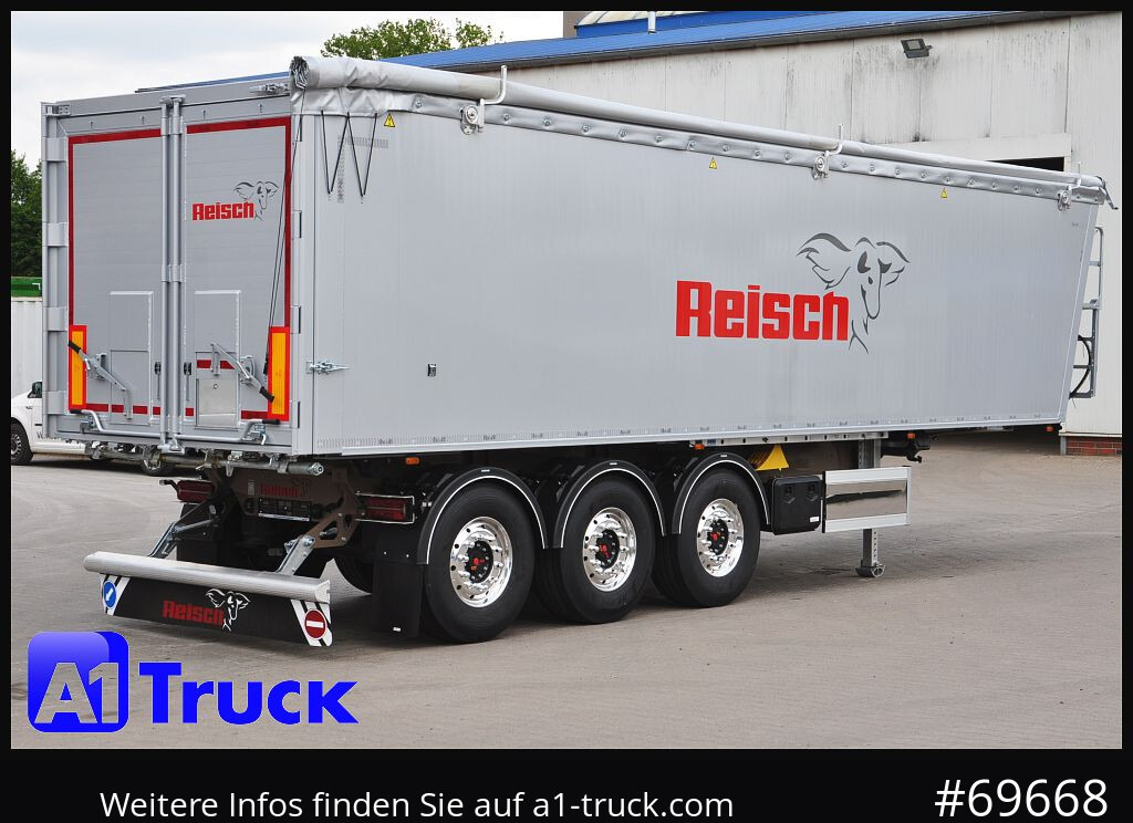 Semi-remorque benne REISCH RHKS, Alu-Kippmulde 50m³, NEU Kombitüren, Alufelgen, Liftachse,