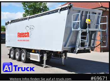 Semi-remorque benne REISCH RHKS, Alu-Kippmulde 52m³, Kombitüren, Alufelgen, Liftachse,