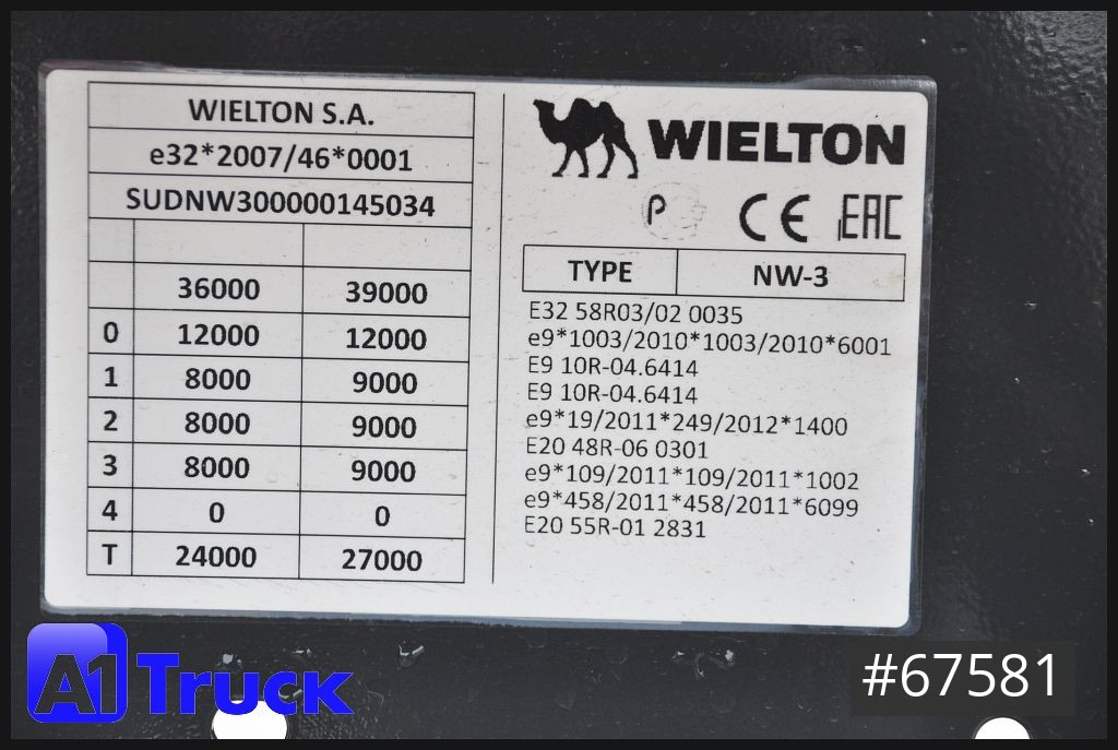 Semi-remorque benne WIELTON Wielton 55m³ Neu+Sofort, 2x  Alu Kipper Kombitür, sofort verfügbar