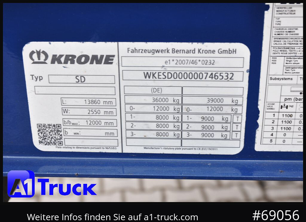 Semi-remorque fourgon KRONE SDK 27, Textil, Doppelstock Safe Liner