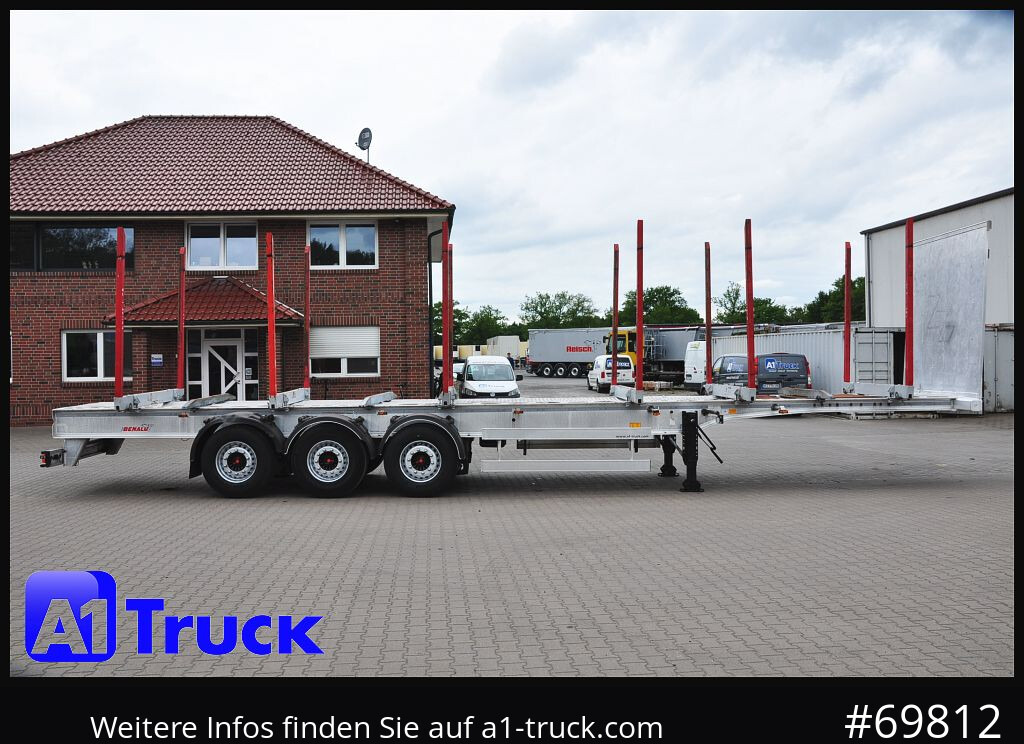 Semi-remorque grumier BENALU Timberliner, Vollalu,  2x Liftachse, Lang-Holz,