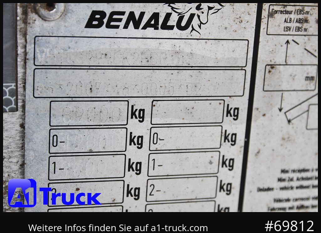 Semi-remorque grumier BENALU Timberliner, Vollalu,  2x Liftachse, Lang-Holz,