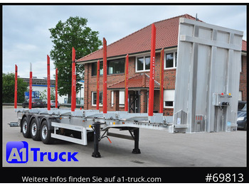 Semi-remorque grumier BENALU Timberliner, Vollalu Ecco 2x Liftachse, Lang-Holz,