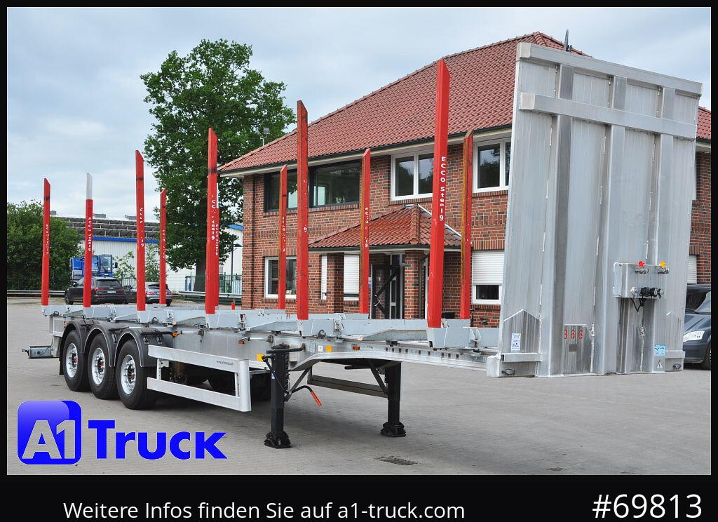 Semi-remorque grumier BENALU Timberliner, Vollalu Ecco 2x Liftachse, Lang-Holz,