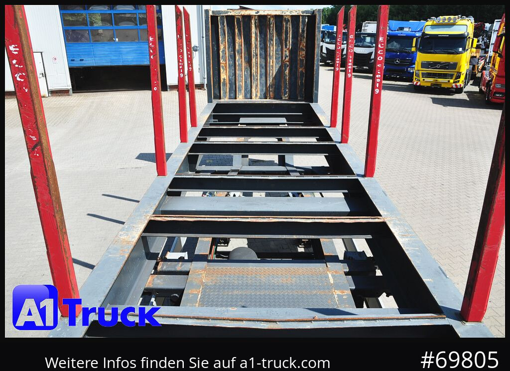 Semi-remorque grumier FLIEGL SDS01, Langholz, Containeraufbau, Liftachse,