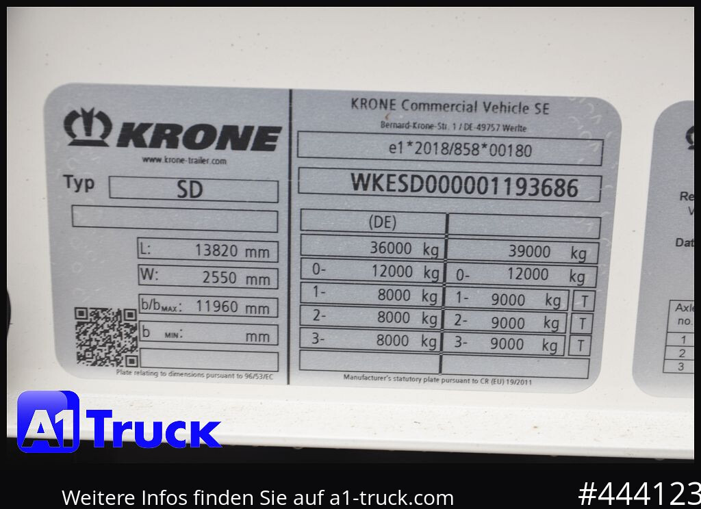 Semi-remorque plateau KRONE 5 x SD, Mega, Twistlock, Container, NEU, ohne Zulassung