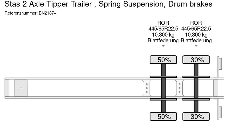 Semi-remorque benne Stas 2 Axle Tipper Trailer , Spring Suspension, Drum brakes: photos 12