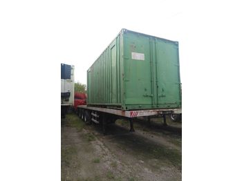 Semi-remorque plateau TRAILOR Tri axle on springs with twist locks for containers: photos 1