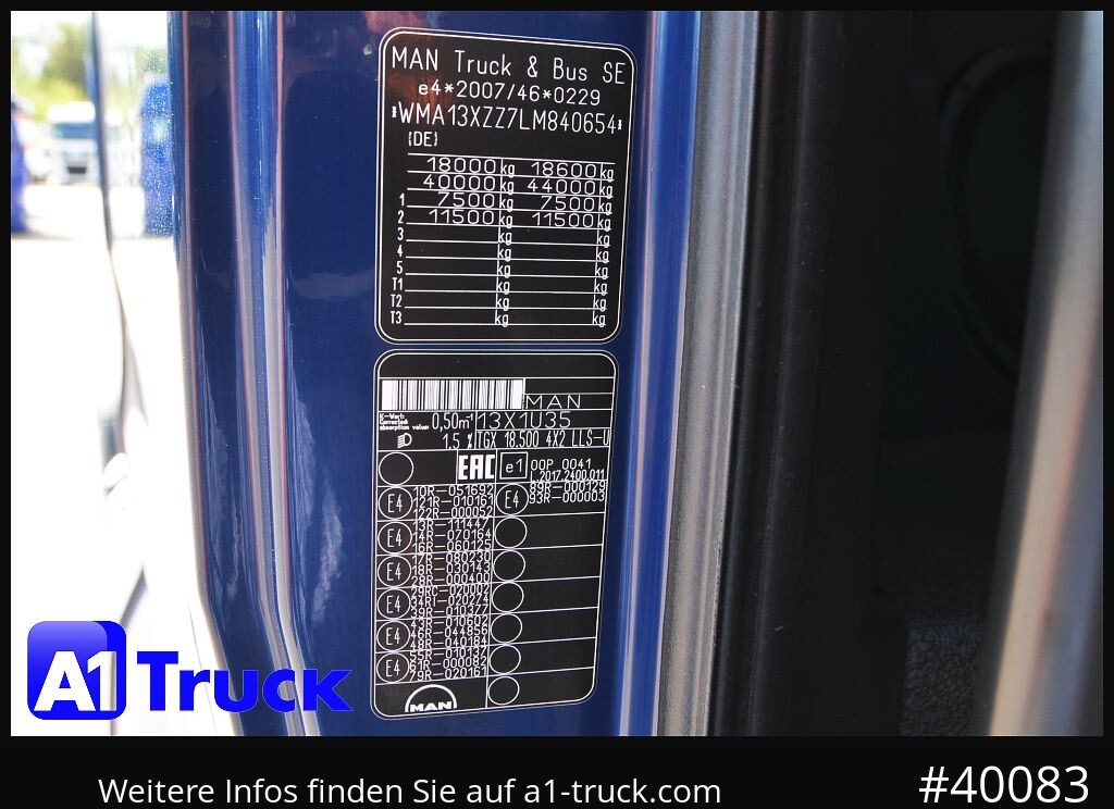 Tracteur routier MAN TGX 18.500 XXL, Volumen Intarder , Navi