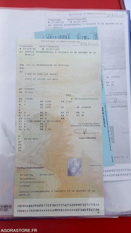 Fourgon utilitaire CITROËN - JUMPER - 1999 - 42653km - EB629XQ