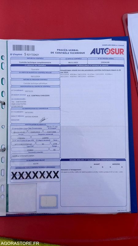 Fourgon utilitaire CITROËN - JUMPER - 1999 - 42653km - EB629XQ