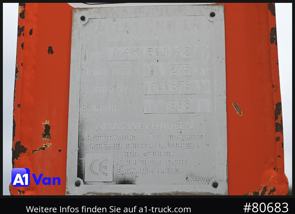 Utilitaire benne MAN TGL 8.180 Kipper Kran, Meiller, Atlas, AHK