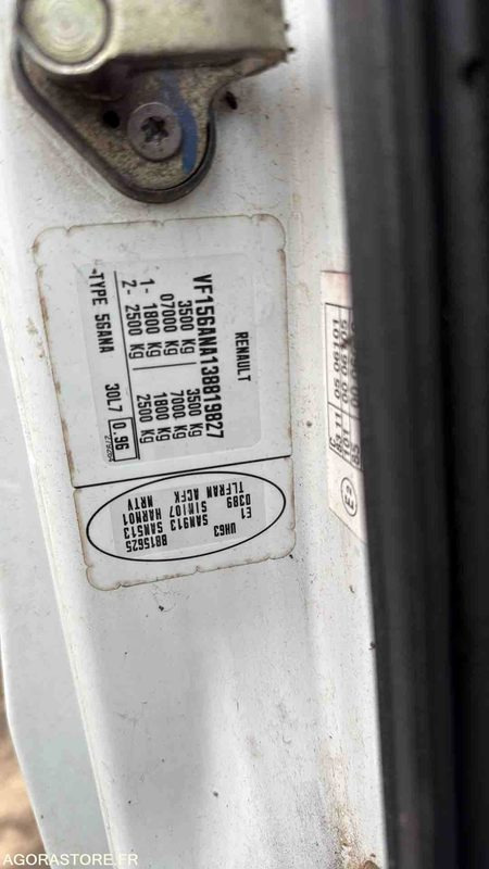 Utilitaire benne RENAULT 56ANA1 - 2007 - 124295 KM