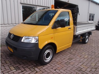 Utilitaire plateau Volkswagen Transporter 2.5 TDI 340 pick-up laadkraan 1100kg hiab 3-pers airco trekhaak 2500kg