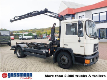 Camion ampliroll, Camion grue MAN 14.152 F 4x2 BB mit Kran Hiab 060-2: photos 2