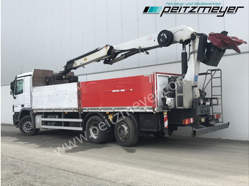 Camion plateau, Camion grue MERCEDES-BENZ Actros 2536 LL Pritsche HMF Heckkran m. Zange Baustoff: photos 3