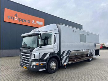 Scania P230 TOP: multifunct. ruimte met airco (camper?), 22kVA generator, hydr. steunpoten, beloopbaar dak, keuken, APK 10-2026 en leasing occasion Scania P230 TOP: multifunct. ruimte met airco (camper?), 22kVA generator, hydr. steunpoten, beloopbaar dak, keuken, APK 10-2026: photos 1