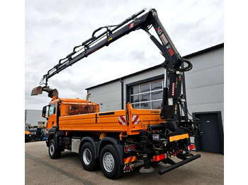 Camion benne, Camion grue MAN TGS 28.360 6x4-4 HIAB 144E-4 Kran Euro5: photos 3
