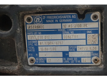 Boîte de vitesse pour Camion ZF 12AS2130DD TGS 81.32004-6257: photos 5