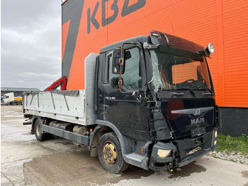 Camion plateau, Camion grue MAN TGL 8.180 4x2 CAB DAMAGE ! / Fassi F28 / PLATFORM L=4366 mm: photos 4 Camion plateau, Camion grue MAN TGL 8.180 4x2 CAB DAMAGE ! / Fassi F28 / PLATFORM L=4366 mm: photos 4
